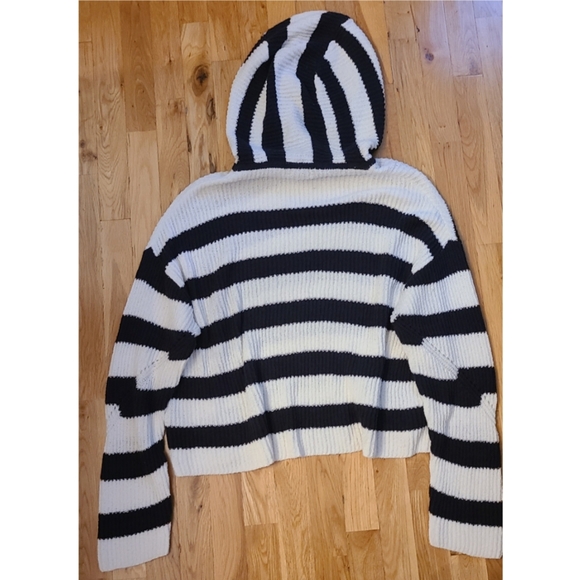 🆕️ Rag & Bone Sunny Cotton Stripe Hoodie Sweater Navy White Size Medium - Picture 8 of 16